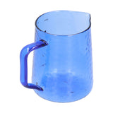 500ml Milk Frothing Pitcher Multipurpose Borosilicate Glass Milk Jug for Coffee Milk BeverageBlue - Side View