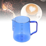 500ml Milk Frothing Pitcher Multipurpose Borosilicate Glass Milk Jug for Coffee Milk BeverageBlue