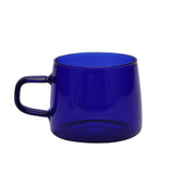 350ml Glass Coffee Cup Crystal Coffee Mug with Handle High Temperature Resistance for Home and CafeBlue