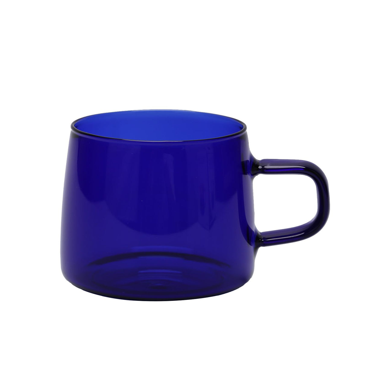 350ml Glass Coffee Cup Crystal Coffee Mug with Handle High Temperature Resistance for Home and CafeBlue
