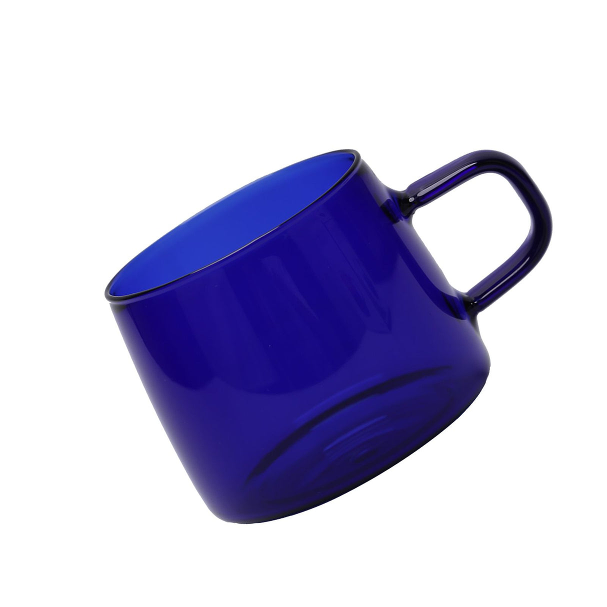 350ml Glass Coffee Cup Crystal Coffee Mug with Handle High Temperature Resistance for Home and CafeBlue