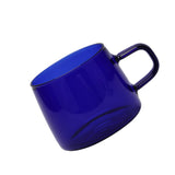350ml Glass Coffee Cup Crystal Coffee Mug with Handle High Temperature Resistance for Home and CafeBlue