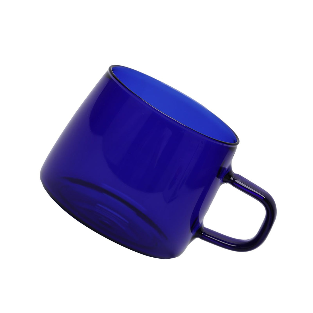 350ml Glass Coffee Cup Crystal Coffee Mug with Handle High Temperature Resistance for Home and CafeBlue
