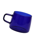 350ml Glass Coffee Cup Crystal Coffee Mug with Handle High Temperature Resistance for Home and CafeBlue