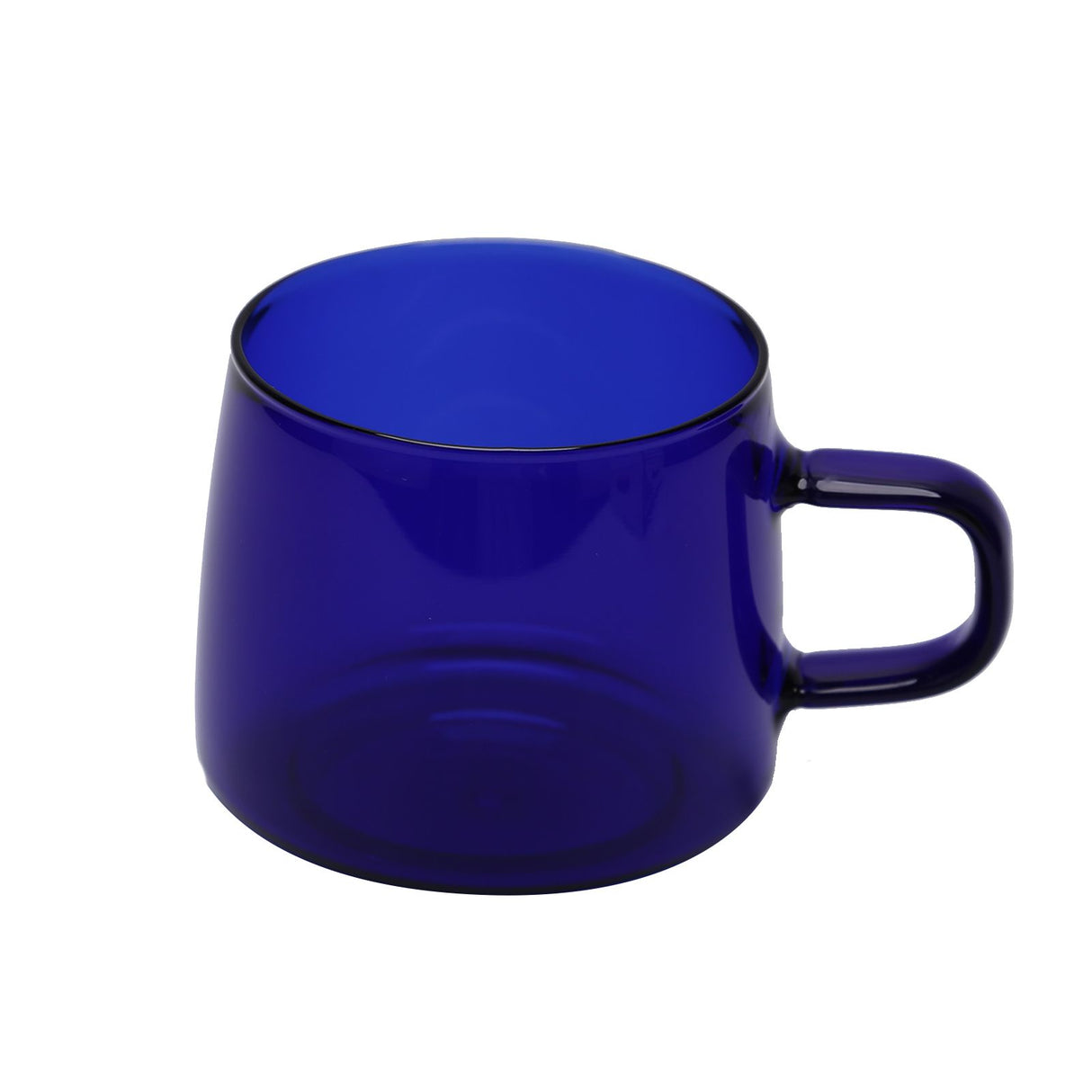 350ml Glass Coffee Cup Crystal Coffee Mug with Handle High Temperature Resistance for Home and CafeBlue