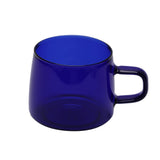 350ml Glass Coffee Cup Crystal Coffee Mug with Handle High Temperature Resistance for Home and CafeBlue