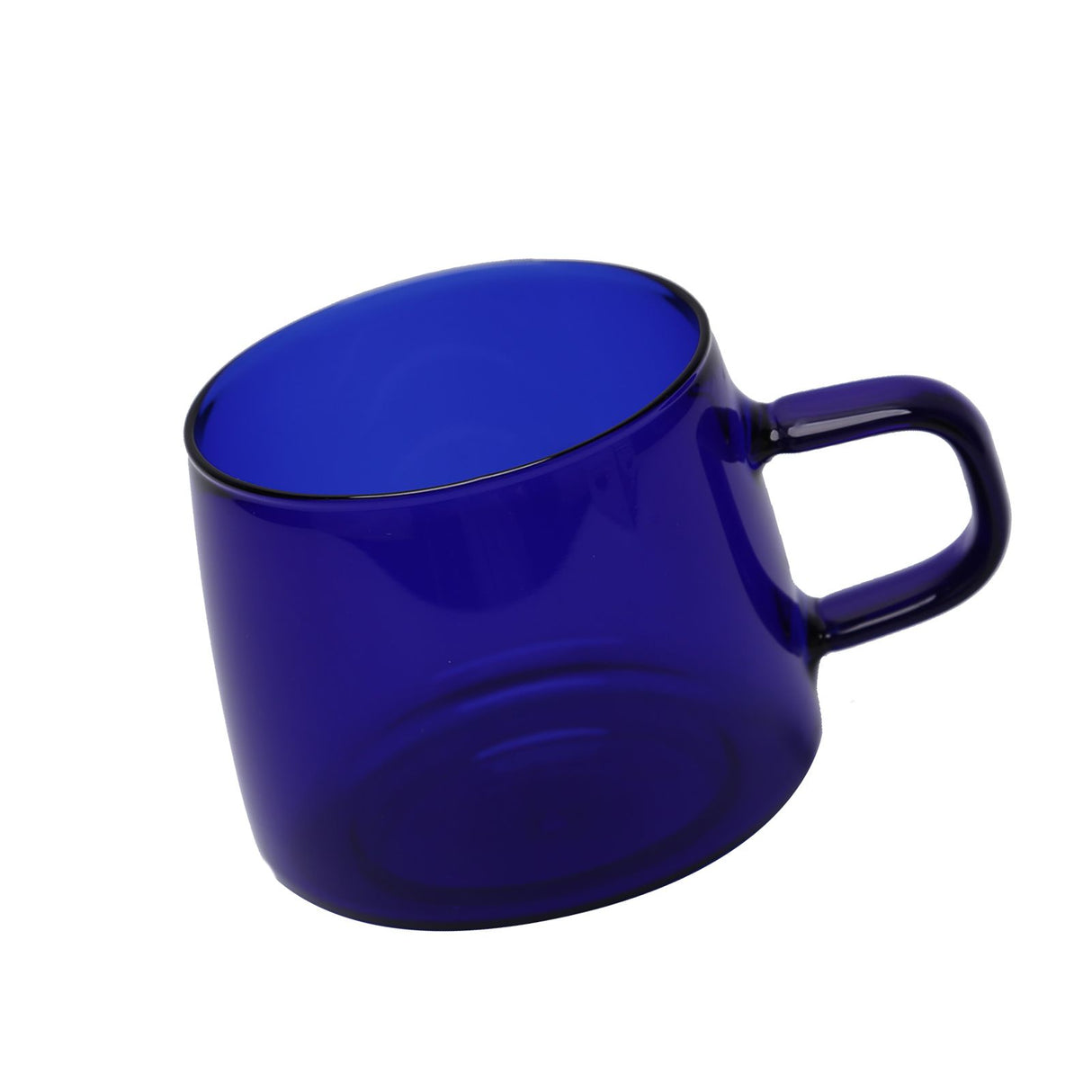 350ml Glass Coffee Cup Crystal Coffee Mug with Handle High Temperature Resistance for Home and CafeBlue