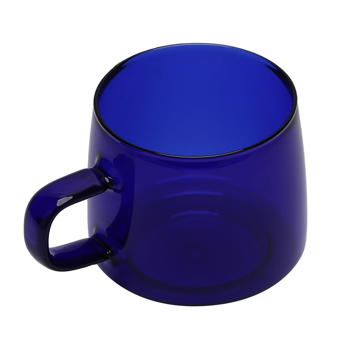 350ml Glass Coffee Cup Crystal Coffee Mug with Handle High Temperature Resistance for Home and CafeBlue