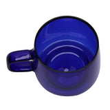 350ml Glass Coffee Cup Crystal Coffee Mug with Handle High Temperature Resistance for Home and CafeBlue