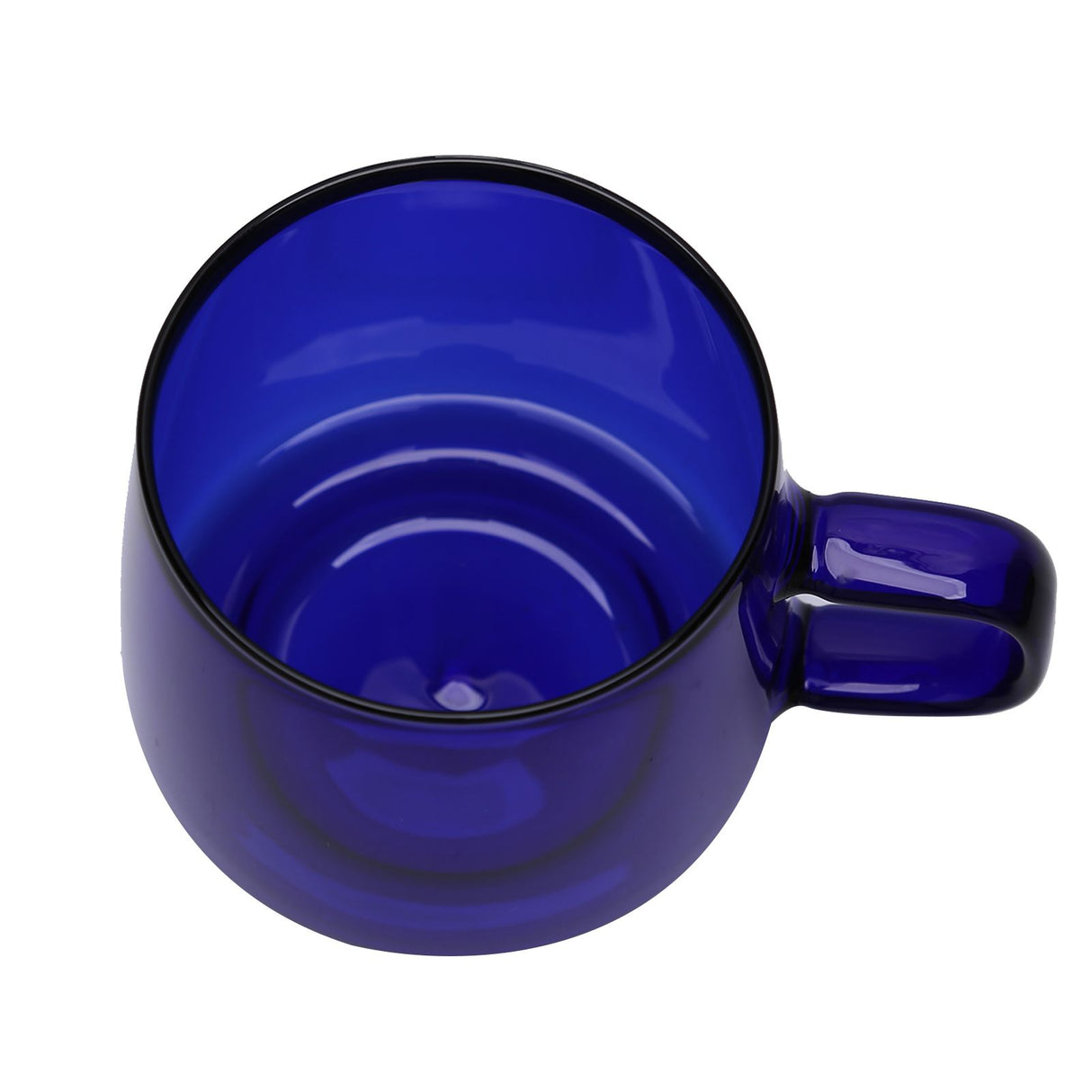 350ml Glass Coffee Cup Crystal Coffee Mug with Handle High Temperature Resistance for Home and CafeBlue