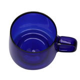 350ml Glass Coffee Cup Crystal Coffee Mug with Handle High Temperature Resistance for Home and CafeBlue - Extra Image