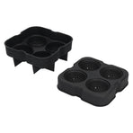 4 Grids Ice Ball Mold Reusable Food Grade Silicone Ice Ball Maker Tray Home Kitchen Utensils Black
