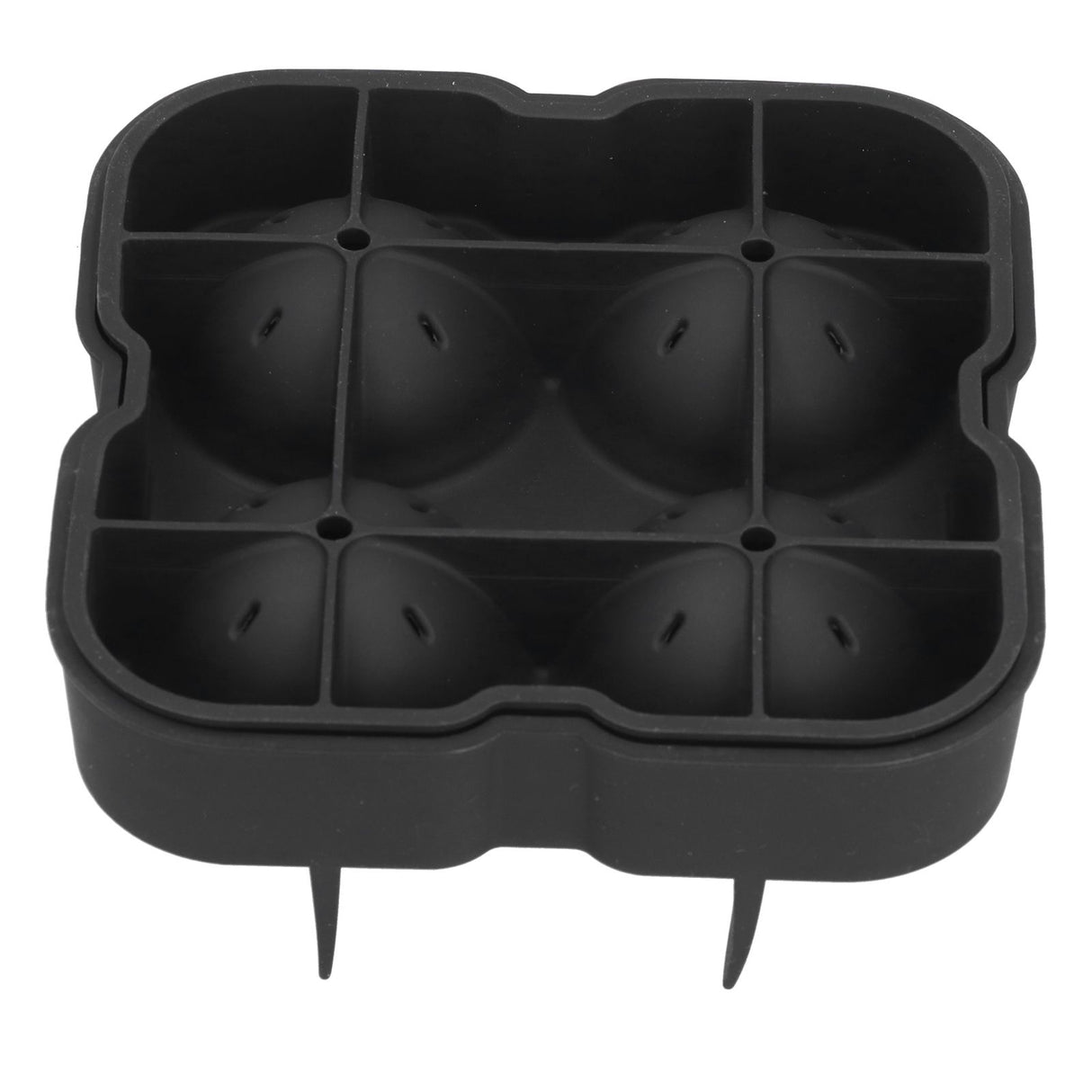 4 Grids Ice Ball Mold Reusable Food Grade Silicone Ice Ball Maker Tray Home Kitchen Utensils Black