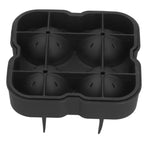 4 Grids Ice Ball Mold Reusable Food Grade Silicone Ice Ball Maker Tray Home Kitchen Utensils Black