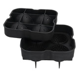 4 Grids Ice Ball Mold Reusable Food Grade Silicone Ice Ball Maker Tray Home Kitchen Utensils Black