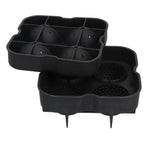 4 Grids Ice Ball Mold Reusable Food Grade Silicone Ice Ball Maker Tray Home Kitchen Utensils Black
