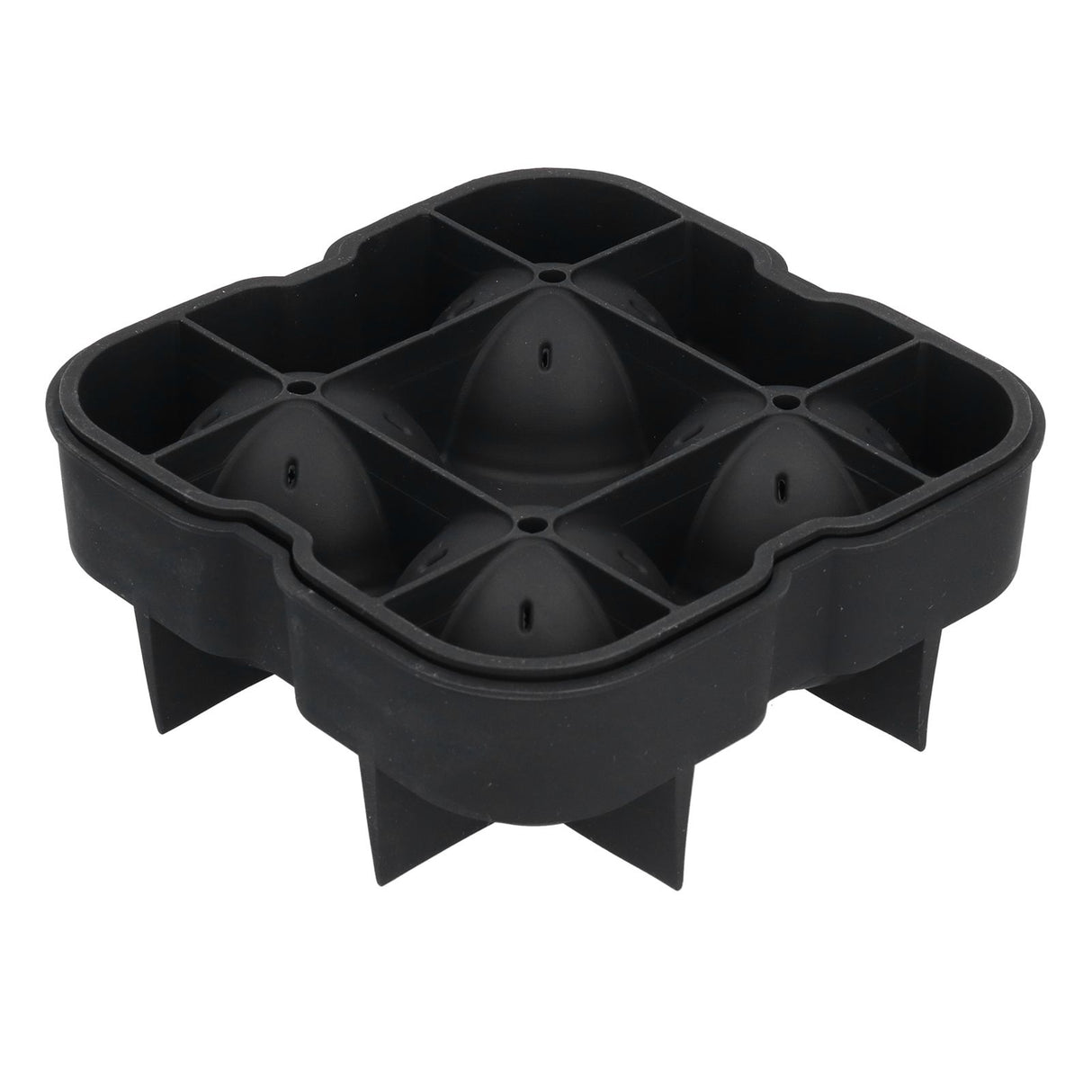 4 Grids Ice Ball Mold Reusable Food Grade Silicone Ice Ball Maker Tray Home Kitchen Utensils Black