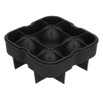 4 Grids Ice Ball Mold Reusable Food Grade Silicone Ice Ball Maker Tray Home Kitchen Utensils Black