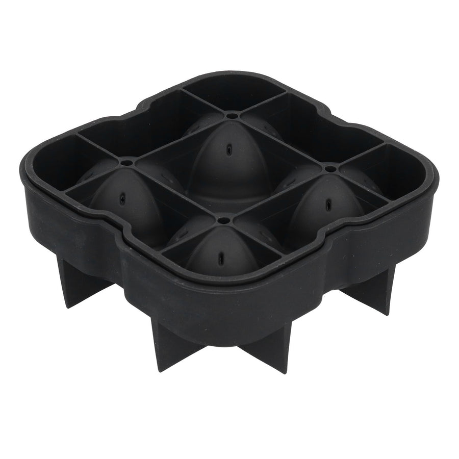 4 Grids Ice Ball Mold Reusable Food Grade Silicone Ice Ball Maker Tray Home Kitchen Utensils Black