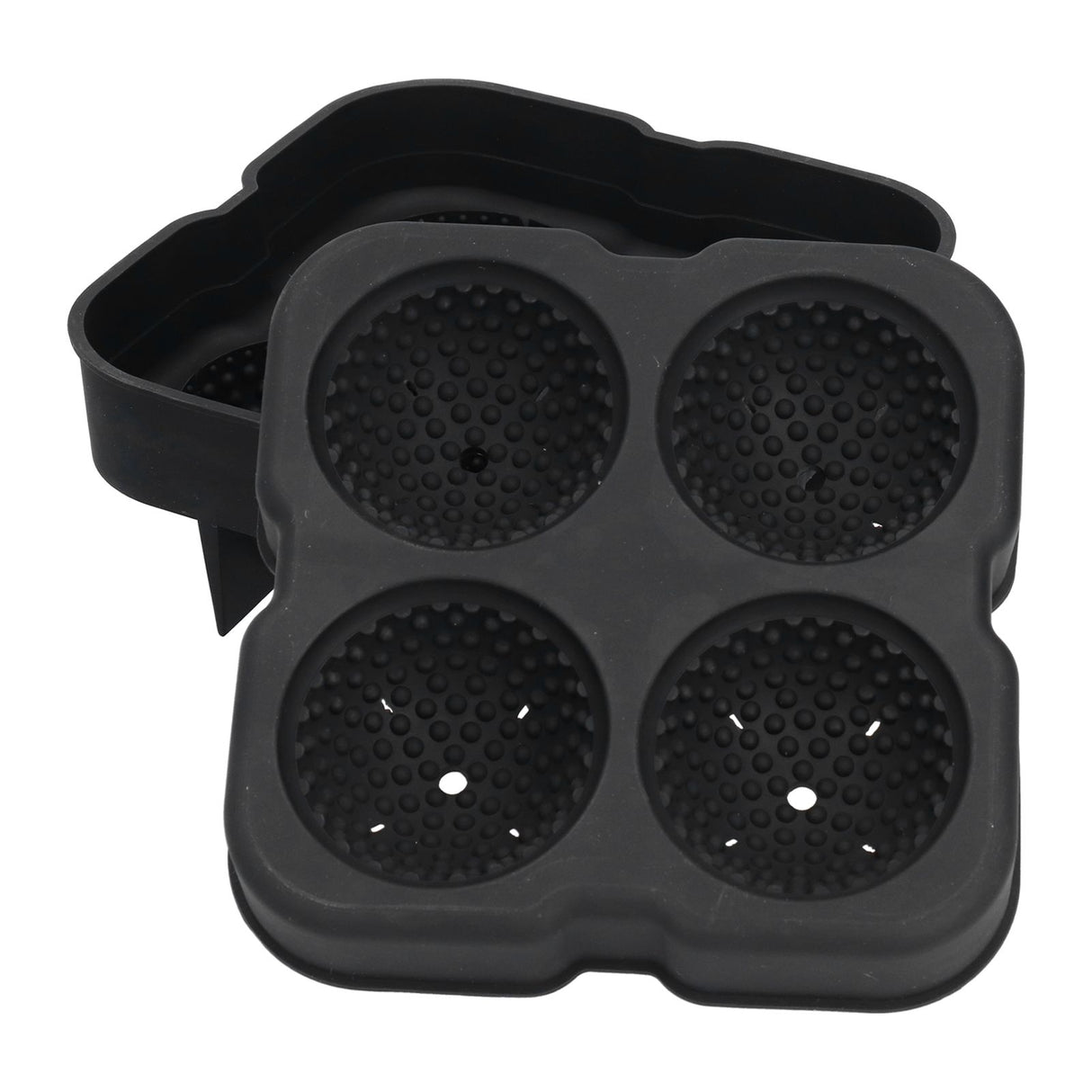 4 Grids Ice Ball Mold Reusable Food Grade Silicone Ice Ball Maker Tray Home Kitchen Utensils Black