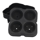4 Grids Ice Ball Mold Reusable Food Grade Silicone Ice Ball Maker Tray Home Kitchen Utensils Black