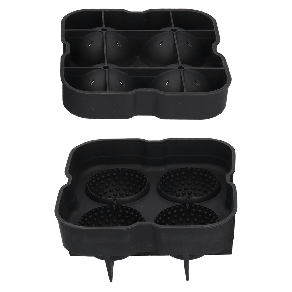 4 Grids Ice Ball Mold Reusable Food Grade Silicone Ice Ball Maker Tray Home Kitchen Utensils Black