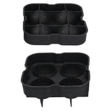4 Grids Ice Ball Mold Reusable Food Grade Silicone Ice Ball Maker Tray Home Kitchen Utensils Black