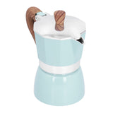 150ML Practical Aluminum Coffee Maker Octagonal Moka Coffee Pot for Home Office Kitchen ApplianceLake Blue