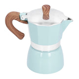 150ML Practical Aluminum Coffee Maker Octagonal Moka Coffee Pot for Home Office Kitchen ApplianceLake Blue - Rear View
