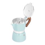 150ML Practical Aluminum Coffee Maker Octagonal Moka Coffee Pot for Home Office Kitchen ApplianceLake Blue