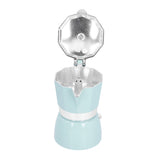 150ML Practical Aluminum Coffee Maker Octagonal Moka Coffee Pot for Home Office Kitchen ApplianceLake Blue - Low Angle
