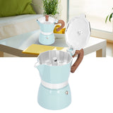 150ML Practical Aluminum Coffee Maker Octagonal Moka Coffee Pot for Home Office Kitchen ApplianceLake Blue