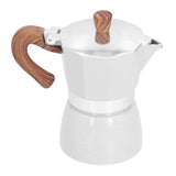 150ML Practical Aluminum Coffee Maker Octagonal Moka Coffee Pot for Home Office Kitchen ApplianceMilky White
