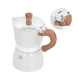 150ML Practical Aluminum Coffee Maker Octagonal Moka Coffee Pot for Home Office Kitchen ApplianceMilky White - 45-Degree Angle
