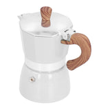150ML Practical Aluminum Coffee Maker Octagonal Moka Coffee Pot for Home Office Kitchen ApplianceMilky White - Rear View