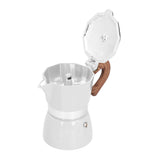 150ML Practical Aluminum Coffee Maker Octagonal Moka Coffee Pot for Home Office Kitchen ApplianceMilky White