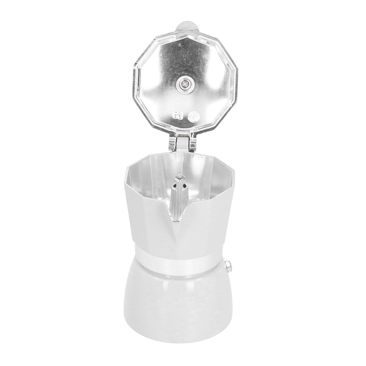 150ML Practical Aluminum Coffee Maker Octagonal Moka Coffee Pot for Home Office Kitchen ApplianceMilky White