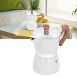 150ML Practical Aluminum Coffee Maker Octagonal Moka Coffee Pot for Home Office Kitchen ApplianceMilky White