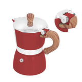 150ML Practical Aluminum Coffee Maker Octagonal Moka Coffee Pot for Home Office Kitchen ApplianceRed