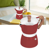 150ML Practical Aluminum Coffee Maker Octagonal Moka Coffee Pot for Home Office Kitchen ApplianceRed
