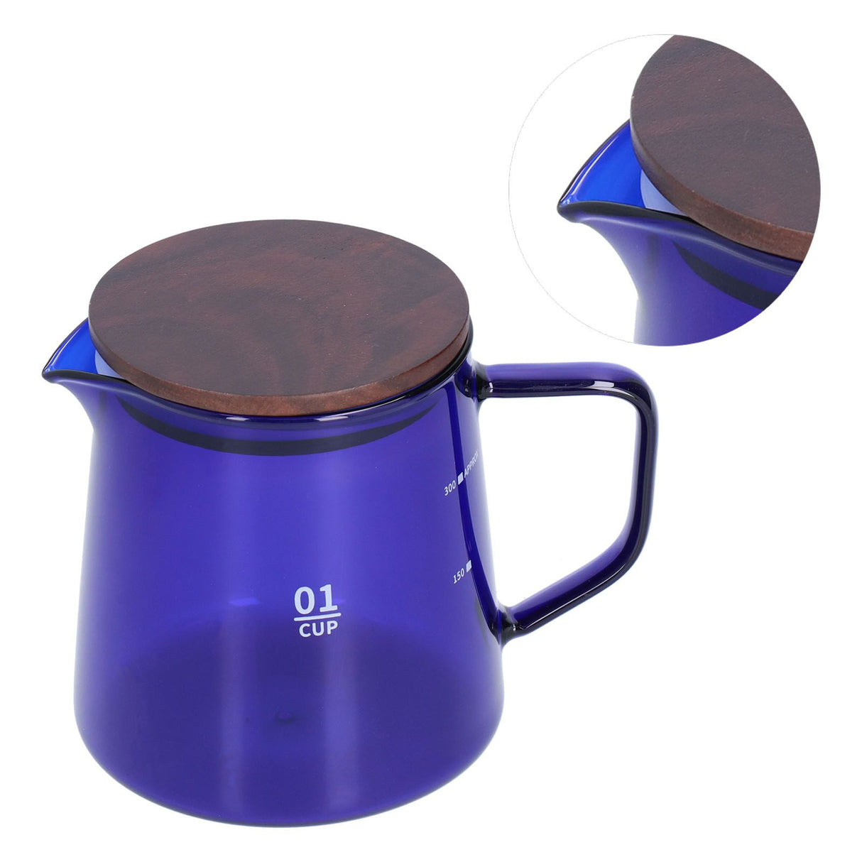 Tea Cup Borosilicate Glass 300ml 11.9oz Heat Resistant Household Coffee Mug Water Container with LidBlue