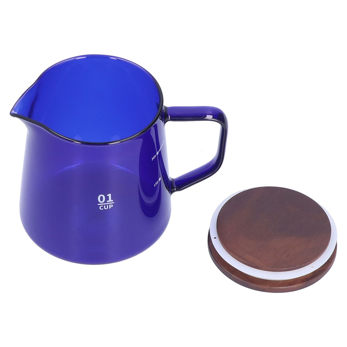 Tea Cup Borosilicate Glass 300ml 11.9oz Heat Resistant Household Coffee Mug Water Container with LidBlue