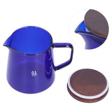 Tea Cup Borosilicate Glass 300ml 11.9oz Heat Resistant Household Coffee Mug Water Container with LidBlue - Close-Up Angle