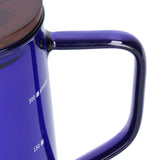 Tea Cup Borosilicate Glass 300ml 11.9oz Heat Resistant Household Coffee Mug Water Container with LidBlue