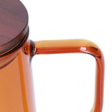 Tea Cup Borosilicate Glass 300ml 11.9oz Heat Resistant Household Coffee Mug Water Container with LidBrown