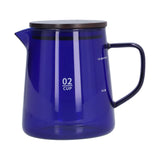 500ml Heat Resistant Coffee Server with Wooden Lid Household Tea Kettle for Home OfficeBlue