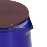 500ml Heat Resistant Coffee Server with Wooden Lid Household Tea Kettle for Home OfficeBlue