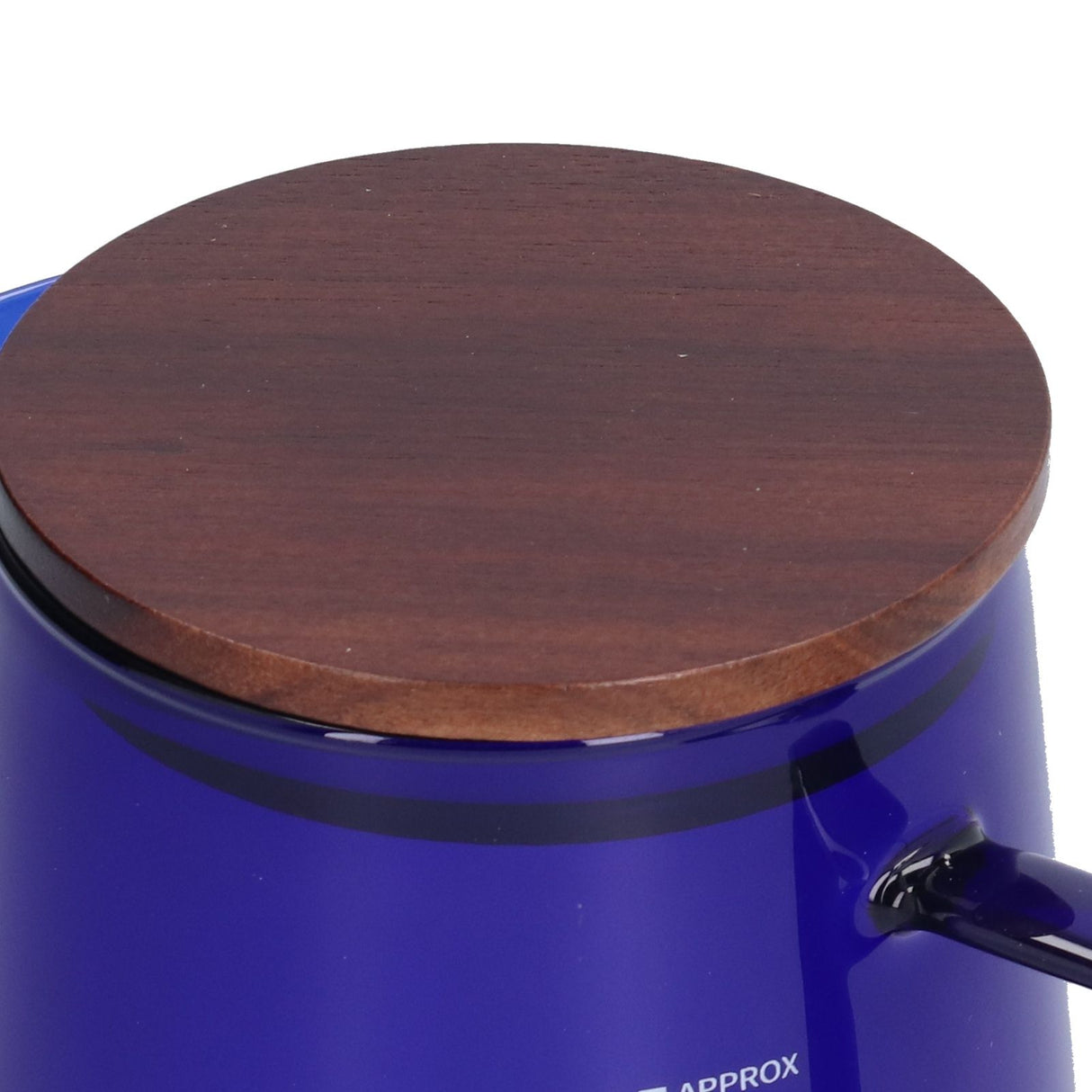 500ml Heat Resistant Coffee Server with Wooden Lid Household Tea Kettle for Home OfficeBlue