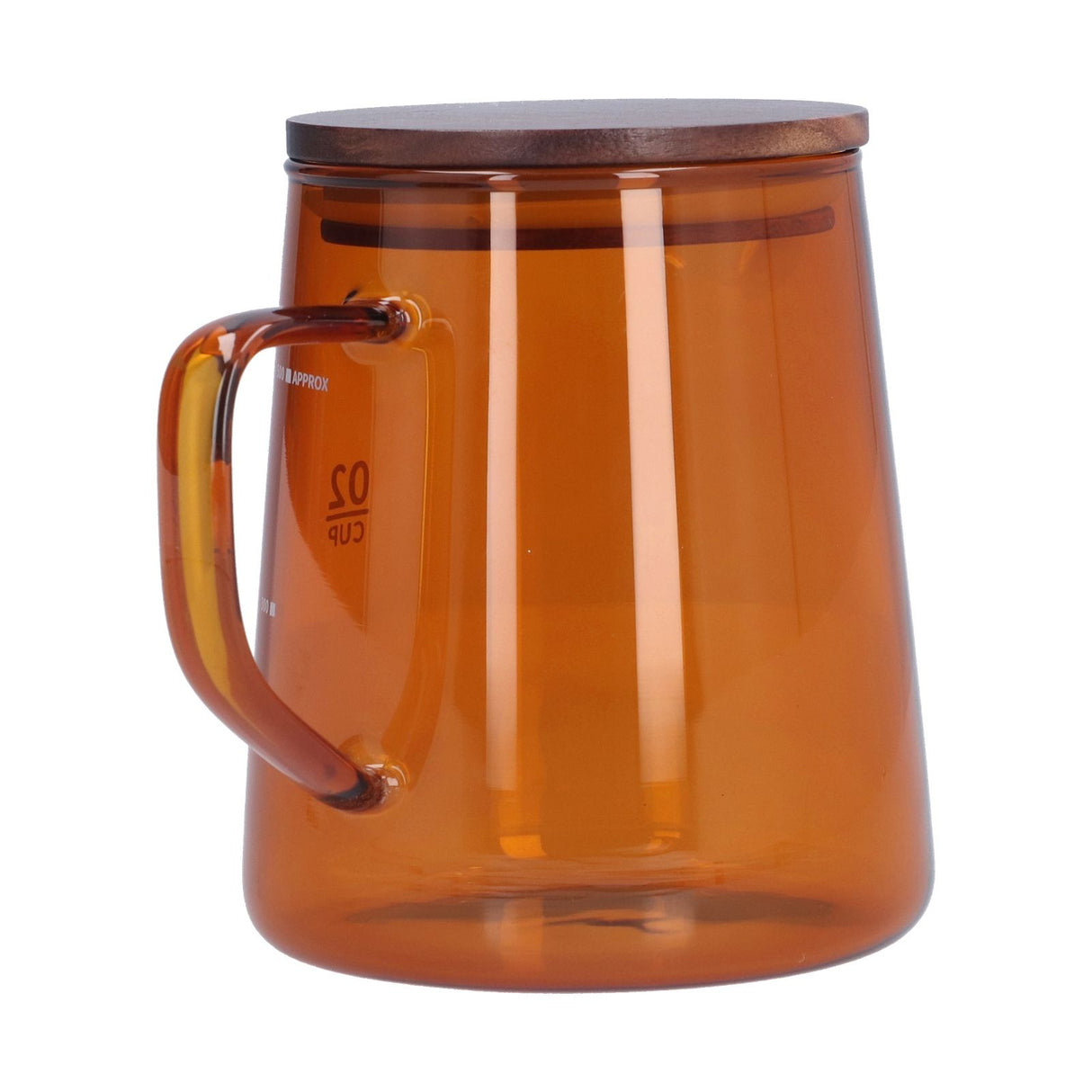 500ml Heat Resistant Coffee Server with Wooden Lid Household Tea Kettle for Home OfficeBrown