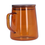 500ml Heat Resistant Coffee Server with Wooden Lid Household Tea Kettle for Home OfficeBrown - Low Angle